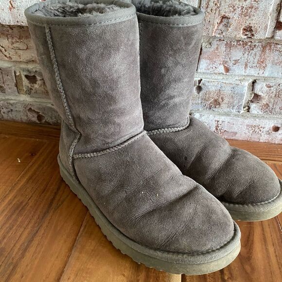 UGG Classic Gray Suede Boots - Picture 1 of 4